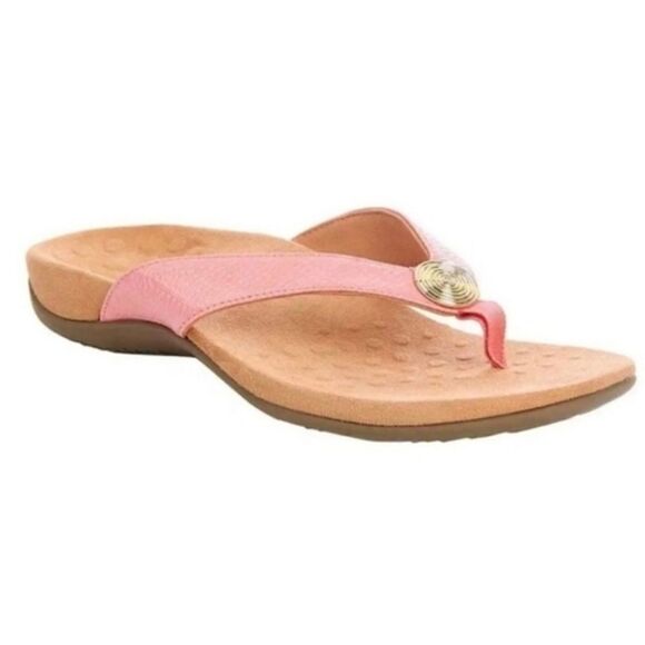 Vionic Hilda Woven Rest Camellia Barbie Pink Gold Flip Flop Thong Sandals 8.5 - Picture 8 of 8